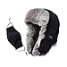 SIGGI Unisex 100% Rabbit Fur Trapper Ushanka Russian Hat Nylon Shell Windproof
