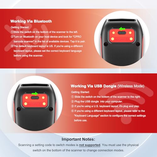 NETUM CS9000 Bluetooth QR Code Scanner - Upgraded Wireless Barcode Scanner with Honeywell Scan Engine, Portable 2D Reader for Inventory on Tablets, Android, iOS, PC and POS