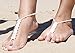 Bienvenu 2 Piece White Ankle Bracelet Crochet Anklets Barefoot Sandals Foot Jewelry, White
