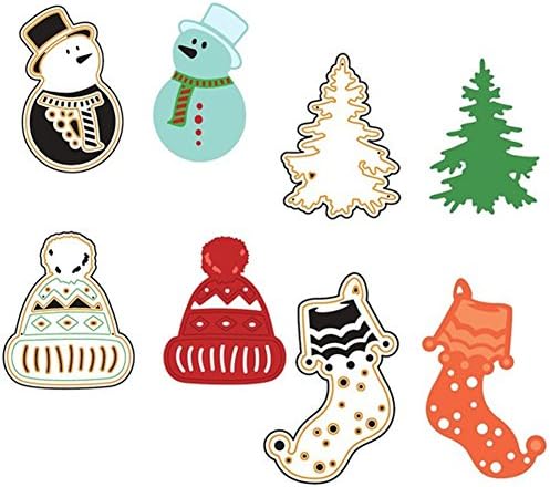 FYshun 4pcs Christmas Series Cutting Dies Cut Dies Stencil Metal Template Mould for DIY Scrapbook Album Paper Card H14 (Snowman, Christmas Tree, Hat, Socks)