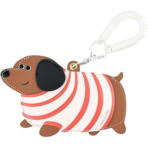 Cartoon Keychain Korean Style Bag Charm Luggage Tag Simple PU Leather card sleeve for ID Badge Bus Pass