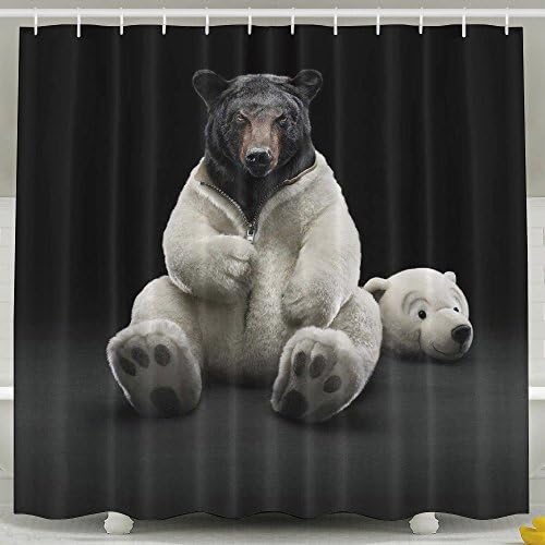 Bear Funny 4k Ultra Hd Wallpaper Shower Curtain 60 X 72 Inch Mildew Resistant/ Antibacterial/ Odorless/ Waterproof Stylish Design