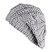 Senchanting Women's Winter Snowboarding Knit Snow Warm Hat Beanie Crochet Cap (Light Gray)