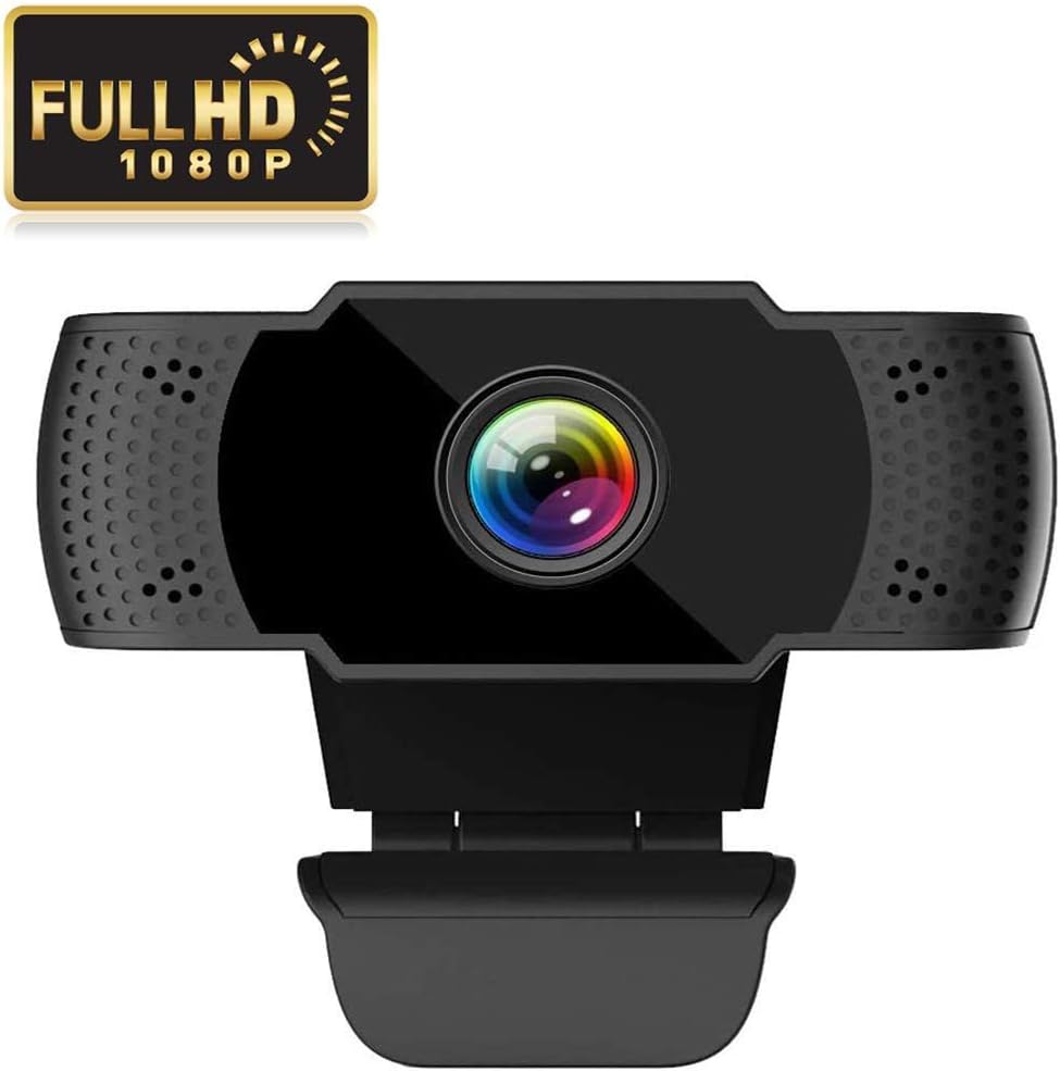 RUICHENXI Webcam HD 1080P with Microphone, Desktop or Laptop Webcam USB 2.0 Web Camera for Gaming Conferencing & Working