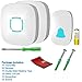 Doorbell, Lovin Product Waterproof Wireless Doorbell Chime Kit with 36 Chimes/Adjustable Volume; 1000feet Operating, with Sound LED Flash Door Bell for Home (2 Receiver x 1Push Button)