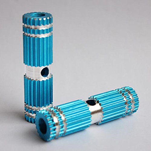 2x Premium Mini Blue Metal Alloy Kid-Sized Foot Pegs Fits Most Regular BMX Trick Mountain Bicycles (2.67in Long, 0.35in Diameter Hole, 0.75in Wide) - Thumbnail 3