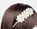 Beige Great Gatsby/Flapper Inspired Fashion Headband/Hairband with Faux Pearls & Rhinestones by Lucky Fifty7
