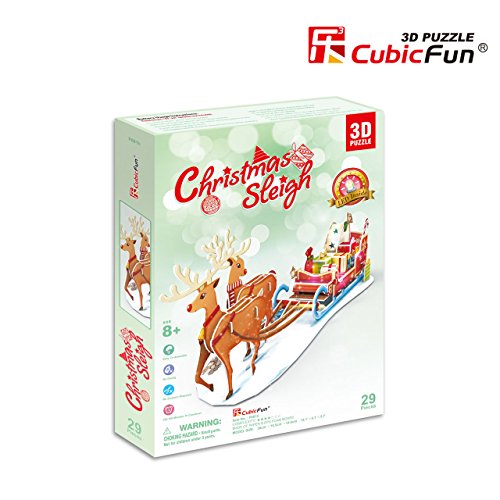 3D Puzzle Christmas Sleigh Cubicfun 29 Pieces