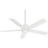 MINKA-AIRE F619L-WHF Stout 54" Ceiling Fan with LED Light and Remote Control in Flat White Finish