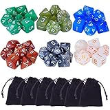 eBoot 42 Pieces (6 x 7) Polyhedral Dices Game Dices Assorted Colors for Dungeons and Dragons DND MTG RPG with 6 Pack Black Pouches, 6 Sets of d20, d12, 2 d10 (00-90 and 0-9), d8, d6 and d4 (Toy)