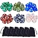 eBoot 42 Pieces (6 x 7) Polyhedral Dices Game Dices Assorted Colors for Dungeons and Dragons DND MTG RPG with 6 Pack Black Pouches, 6 Sets of d20, d12, 2 d10 (00-90 and 0-9), d8, d6 and d4