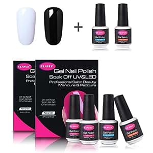 Amazon Com Clavuz Black And White Gel Nail Polish Color Amazon Com Clavuz Black And White Gel Nail Polish Color