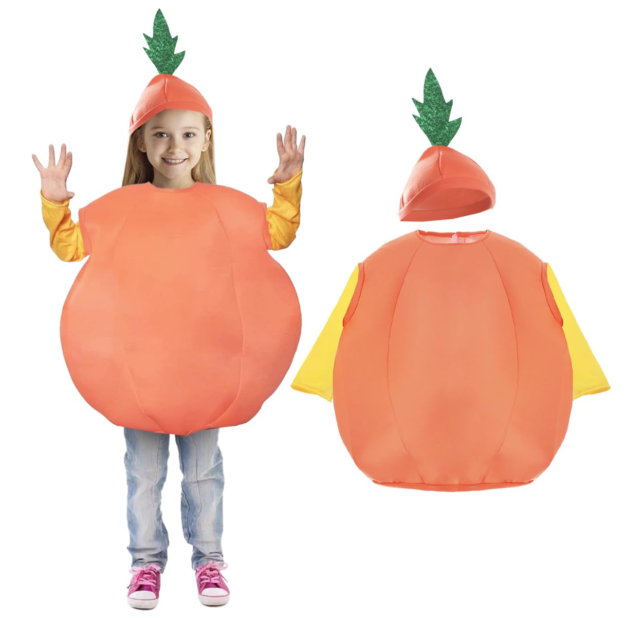 Childs Giant Peach Fancy Dress Costume - Two Piece Childrens Unisex Book Week Fancy Dress Costume