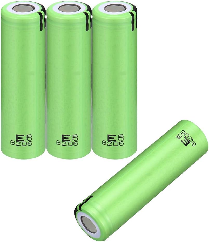 WolfonFire 4 Pack 3400mAh 20A Flat Top Battery, 3.7V Rechargeable High Drain for Electric Tools, Toys, LED Flashlights, Torch, and Etc