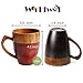 Cool Coffee Mug, Handmade Wood Coffee/Tea Cup 11 OZ with Spoon for Men/Women, Best Eco-friendly Wood Gifts(1, Black)