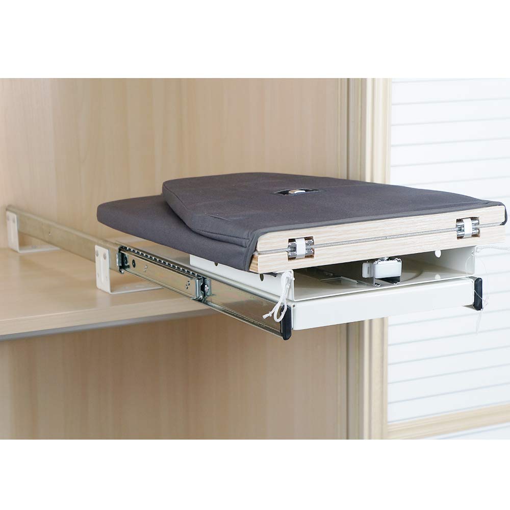 SAROSORA Retractable Ironing Board Closet Pull-Out Stow Away in The Cabinet Easy to Install (Navy Blue)