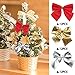 BigOtters 36 PCS Gold Silver Red Tree Bows Mini Christmas Ribbon Bows for Christmas Tree Presents Decorations Charms Ornaments