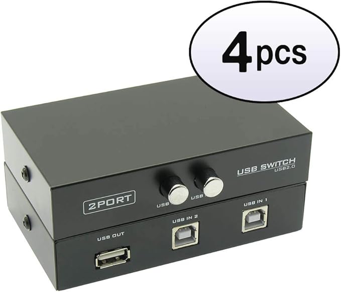 GOWOS (4 Pack 2Way USB Manual Switch Box Ax1/Bx2 Electronics
