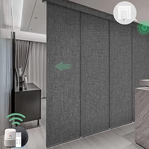 Yoolax Costom smart panel track blinds,motorized sliding panel blinds