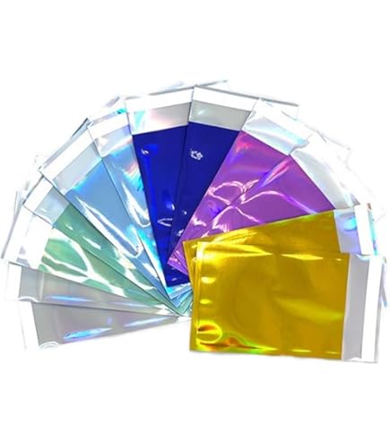 100 Pack 6x10 Holographic Metallic Bubble Mailers, Padded Self Sealing