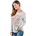 Uideazone Women Ugly Christmas Long Sleeve Tee Shirt Casual Holiday Party Blouse Tops Gray