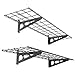FLEXIMOUNTS 2-Pack 1x4ft 12-inch-by-48-inch Wall Shelf Garage Storage Rack Wall Mounted Floating Shelves, Black