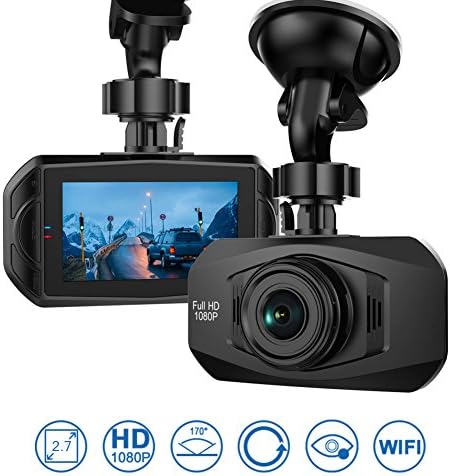 Car Dash Cam - Full HD 1080P 170° Wide Angle Dashboard Camera Recorder with WDR, Built-in WiFi, G-Sensor, Sony Sensor HD Night Vision 2.7"LCD Parking Monitor