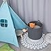 Large Storage Woven Basket, Decorative Basket for Toys, Blankets, Laundry, Towel, Magazine, Baby Nursery Basket by Braided Crown (Gray)