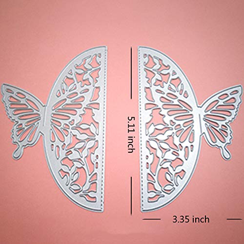 Ireav Butterfly Flower Border Metal Cutting Dies DIY Scrapbooking Embossing Album Paper Card Making Craft Stencil Greeting Card Wedding Invitation Decorative Die Cuts Mould (5.11 x 3.35 inch)