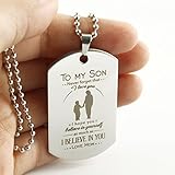 memory gift To My Son Dog Tag Gifts Necklace Mother Son Pendant Military Mother To Son Birthday Gift