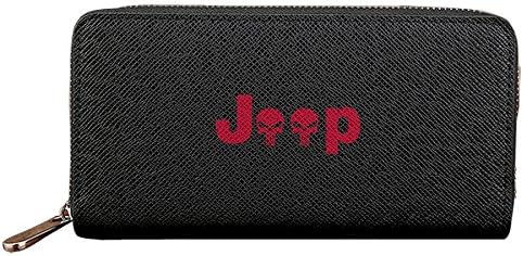 HunnXD Men's Jeep With Punisher Logo PU Leather Zipper Wallets