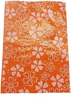 Lin NaDa Small 50 Pcs. treat Goody Plastic Bag Flat Bag 7"Wx10"H With Die Cut Handle (7x10 F-05 Orange)