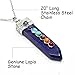KISSPAT Natural Quartz Crystal 7 Chakra Gemstones Pendant Necklace With 20