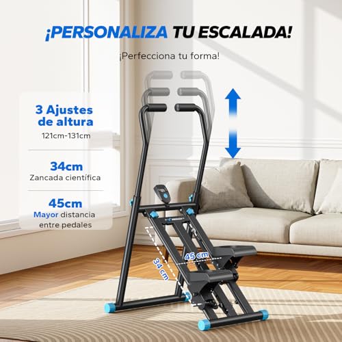MERACH Escaladora para Ejercicio en Casa | Escaladora con Plataformas Ajustables, Modelo Mejorado de Step Ejercicio para un Entrenamiento Eficiente en Escaleras