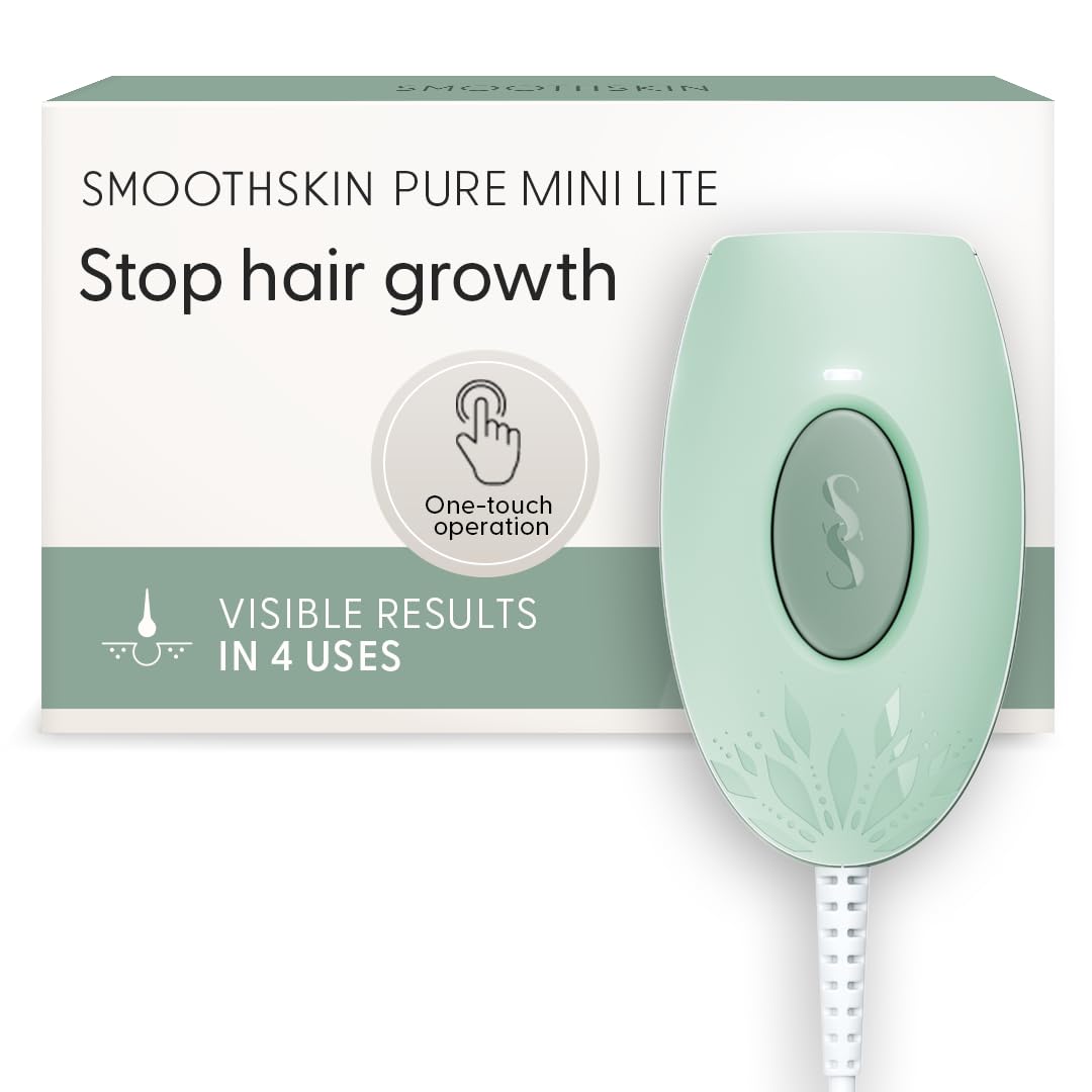 SmoothSkin Pure Mini Lite Green, IPL Laser Hair Removal Device, for Body & Face, Alternative to Salon, Epilator & Bikini Shaver