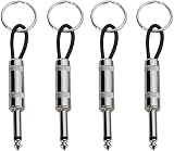 SIYIFEI 4 Pack Guitar Plug Keychain 6.35mm Mono Audio Plug Key Holder Zinc Alloy view 1