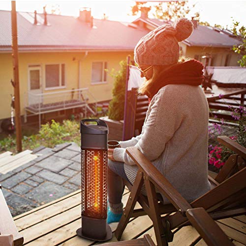 Star Patio Outdoor Freestanding Electric Patio Heater, Infrared Heater, Stable Black Column Heater, Portable Heater Suitable as a Balcony Heater, BBQ and Outdoor Party Heater, ZHQ1088TR-RMHD-65