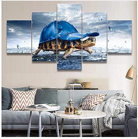 LQWE Abstract Painting 5 Pieces Canvas Printed Wall Art Modular Pictures  Sea Turtles Animal Poster Home Decorative Modern Artwork: Amazon.co.uk:  Kitchen & Home