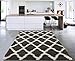Sweet Home Stores Cozy Shag Collection Charcoal Grey and Cream Moroccan Trellis Design Shag Rug (7'10