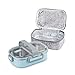 Lille Home 22oz Stainless Steel Leakproof 2-Compartment Lunch Box, Bento Box, Portion Control Food Container with An Insulated Lunch Bag, Perfect Holiday Gift (Blue)