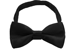 Mantieqingway Bow Ties for Boys, Pre-Tied Adjustable Tuxedo Solid Color Kids Bowtie for Wedding Prom Party Graduation Casual