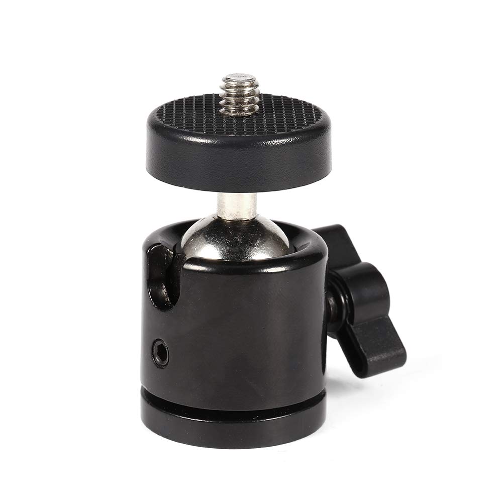 Mini Ball Head, 360° Mini Ball Head Bracket Mount, for 1/4" Camera Tripod & 3/8" Flash Holder
