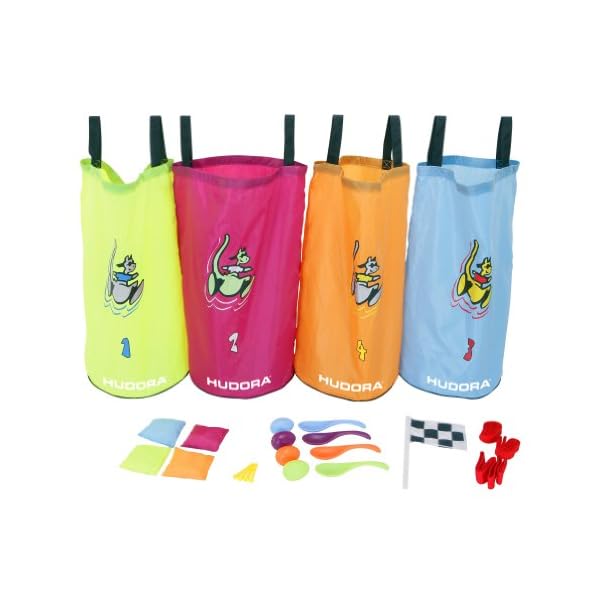 HUDORA Kinderparty-Set, 25-teilig (Sackhüpfen Säcke, Eierlauf uvm.) - 76353