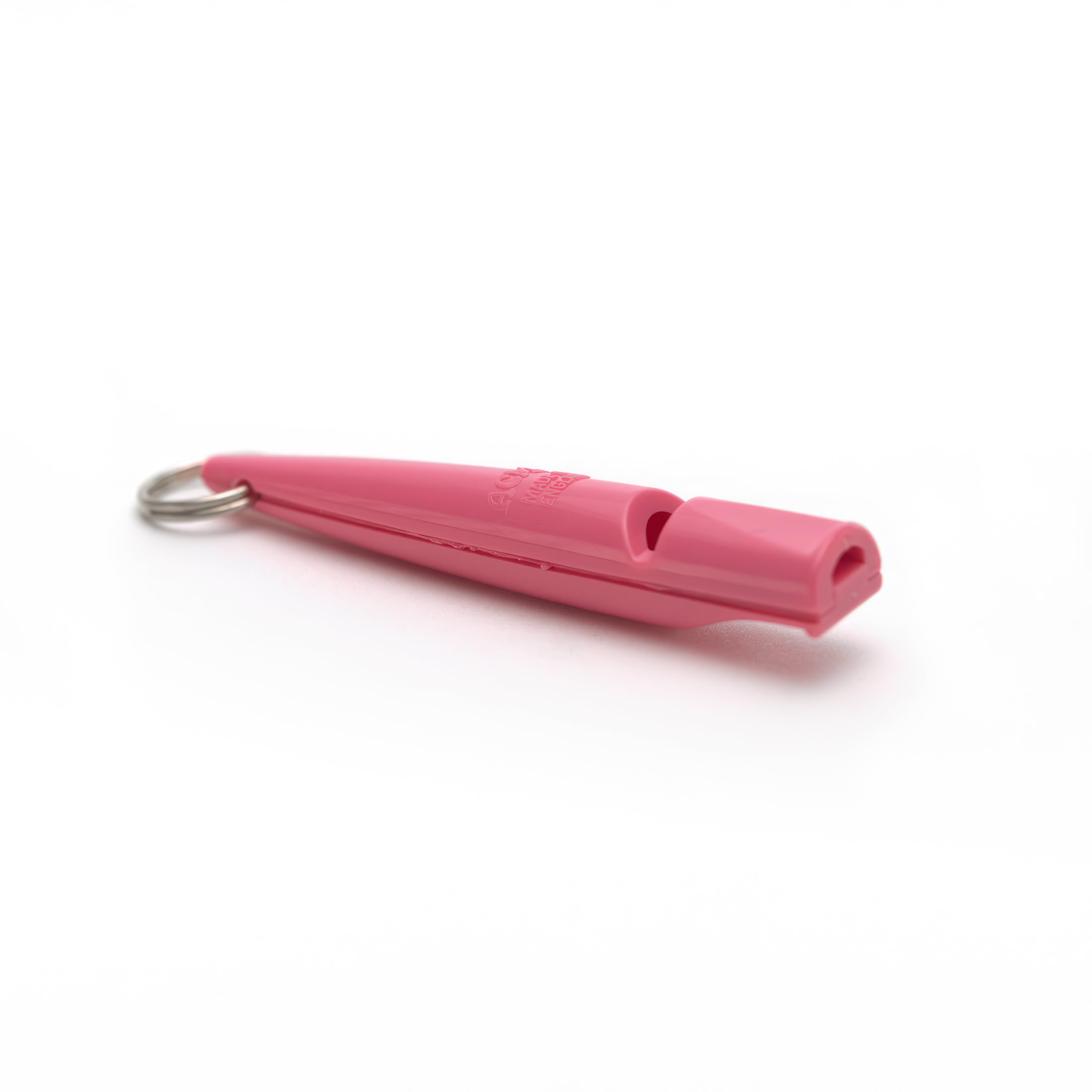 ACME 211.5 dog training whistle. Medium high single note. Preferred by larger dog breeds. BPA free plastic. Good distance whistle. Genuine made in England (Honeysuckle Pink)