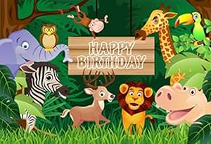 Amazon.com : AOFOTO 6x4ft Cartoon Safari Animals Backdrop