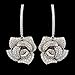 Fashion jewelry designer big statement rhinestone flower dangle earrings for women (Silver)
