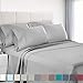Empyrean King Size Sheets Set - 110 GSM 6 Piece King Sheets, Bed Sheets for King Size Bed, Double Brushed King Bed Sheets, Hotel Luxury Sheets Soft Bedding Sheets & Pillowcases - Silver Light Gray