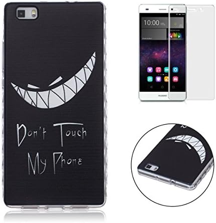 Huawei P8 Lite Case Transparent Silicon Cover Sireken Clear Soft Gel TPU Silicone Ultra Thin for Huawei P8 Lite [Don't Touch My Phone]