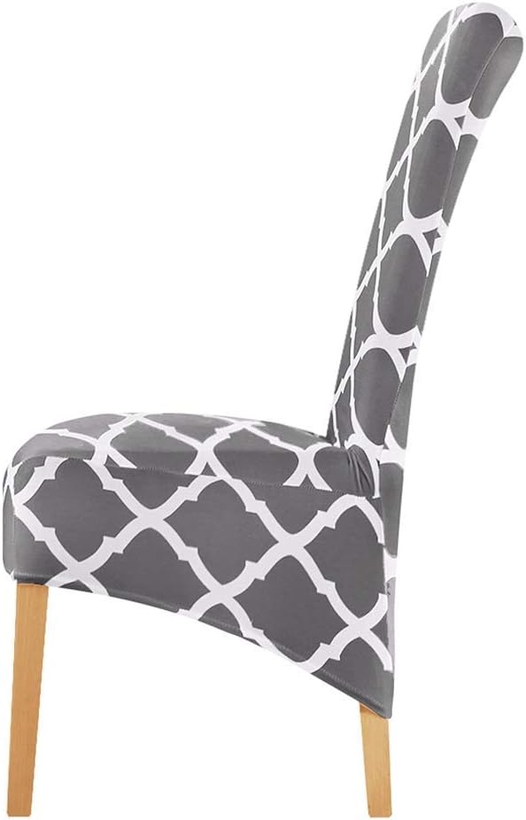 KELUINA Stretch XL Chair Covers for Dining Chairs 2/4/6 Pcs Chair Protective Slipcover,Elastic Chair Protector Seat Covers for Dining Room Wedding Banquet Party Decoration (Gray,2 Pack) - Image 3