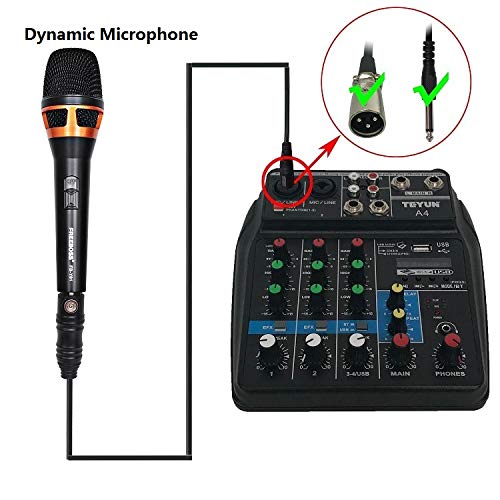 RONSHIN Electronics Sound Mixing Console with Bluetooth Record 4 Channels Audio Mixer for Stage Performance Family K Songs Set 2 US Plug - Thumbnail 5
